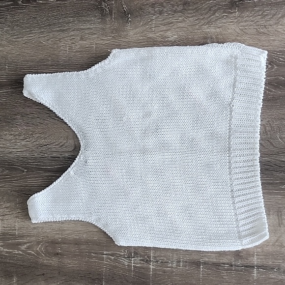 Vintage 80's Memphis Jones Cable Knit V-Neck Vest Retro Sweater Tank - Picture 6 of 6